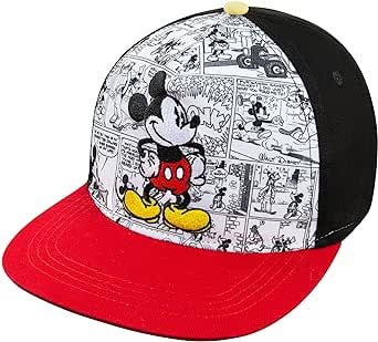 Disney Mickey Mouse Comics Baseball Cap - Sizes Boys 7-12 Years Junior Ages 12-17 Years Mens - Adjustable - 100% Cotton