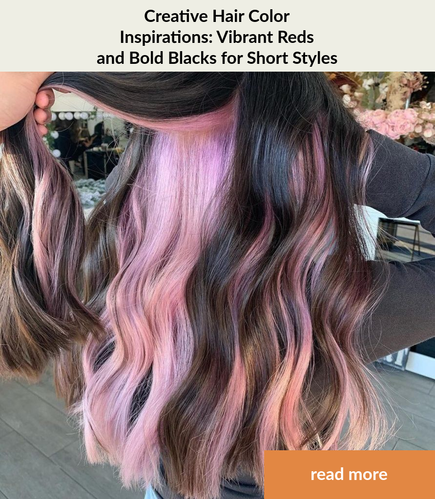 Creative Hair Color Inspirations: Vibrant Reds and Bold Blacks for Short Styles 